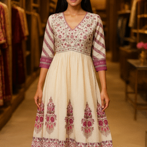 cotton anarkali kurti with dupatta