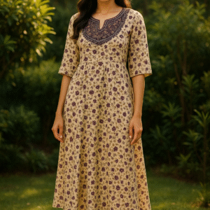 Plus-Size Floral Printed Kurta