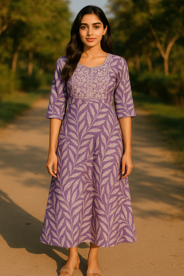 floral print fit & flare kurti