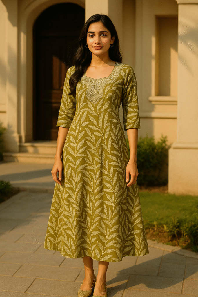 floral print fit & flare kurti