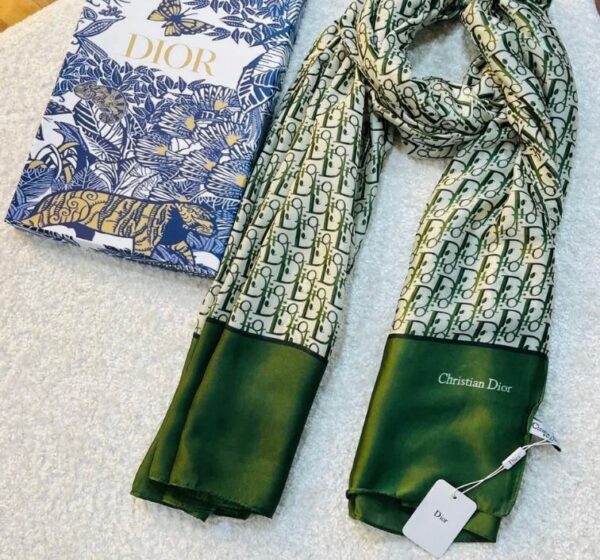 brand printed dior silk scarf