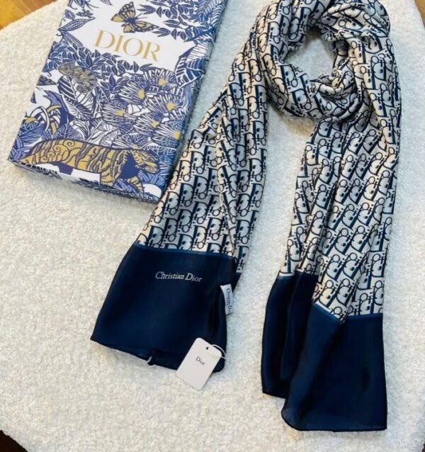brand printed dior silk scarf