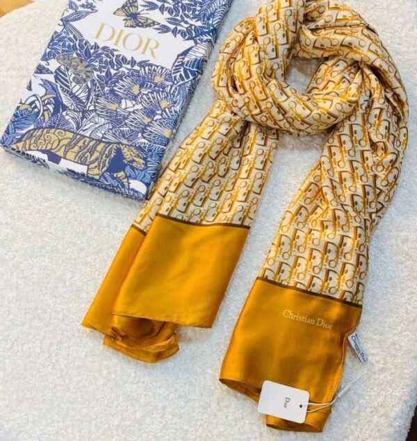 brand printed dior silk scarf