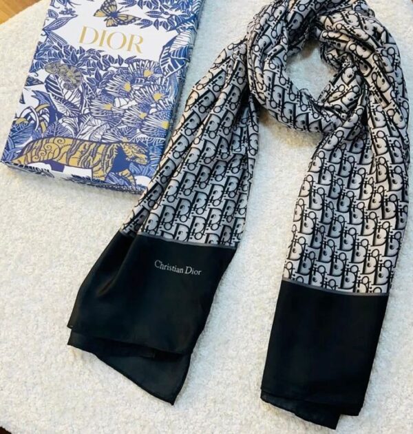 brand printed dior silk scarf