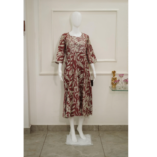 maroon floral kurti