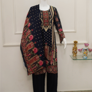 🌸 women’s floral printed cotton kurti set (3 piece)