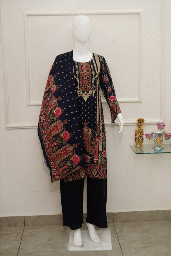 🌸 women’s floral printed cotton kurti set (3 piece)
