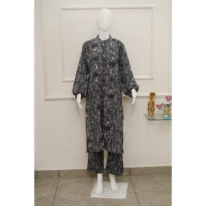 elegant black & white printed co ord set