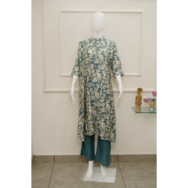 elegant floral printed kurti with pant set