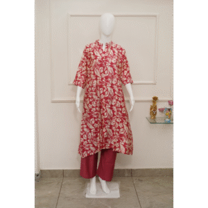 elegant floral printed kurti with pant set