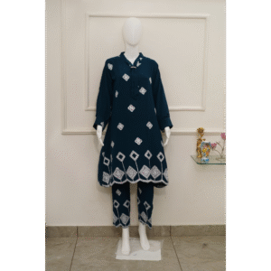 navy blue embroidery co ord set