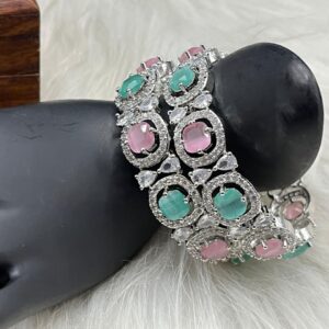 beautiful designer star cut aaa real american diamond and cz bangles